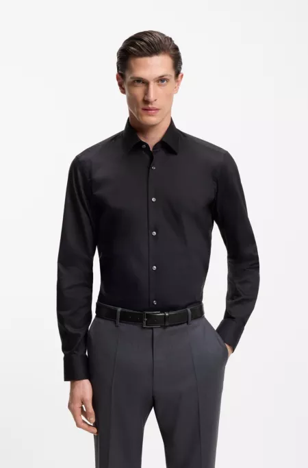 Ceinture en cuir italien grainé avec boucle logo