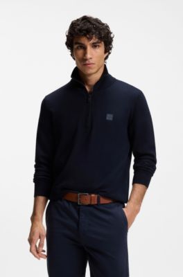 Leather belt with logo buckle, Brown