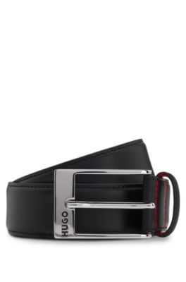 Patent-leather belt with red lining, Black