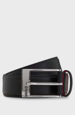 Patent-leather belt with red lining, Black
