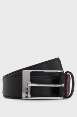 Patent-leather belt with red lining, Black