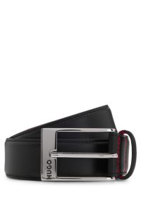 Patent-leather belt with red lining, Black