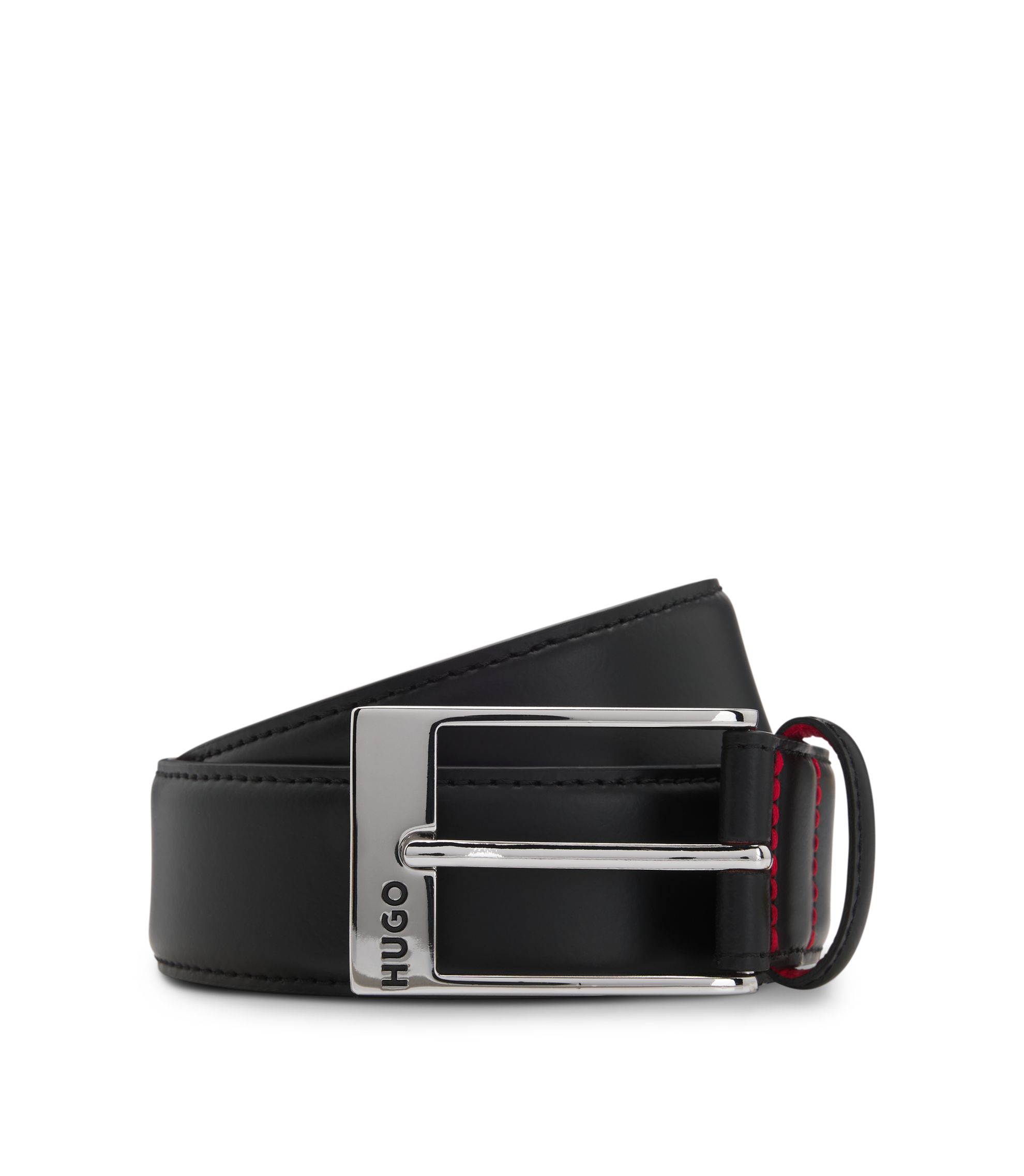 Gürtel aus Lackleder mit roter Innenseite