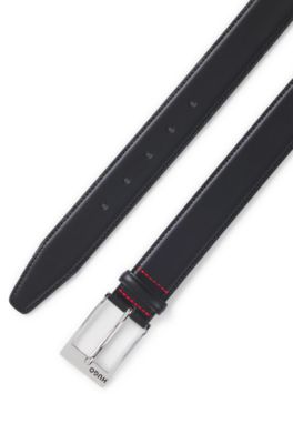 Patent-leather belt with red lining, Black