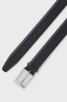 Patent-leather belt with red lining, Black