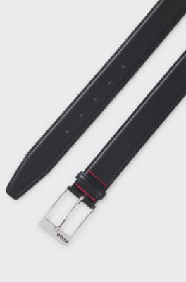 Patent-leather belt with red lining, Black