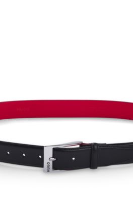 Patent-leather belt with red lining, Black