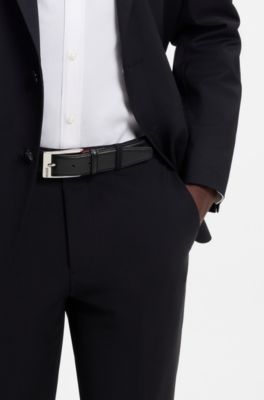 Patent-leather belt with red lining, Black