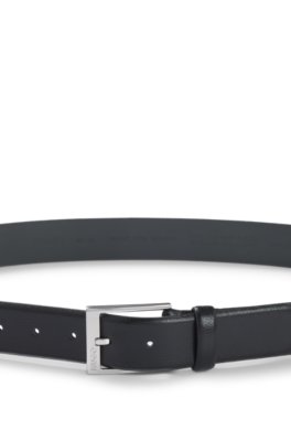 Hugo Grained-leather belt with silver-tone hardware klassiska skärp herr – bild 3