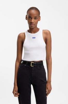 Leather belt with logo-engraved buckle, Black