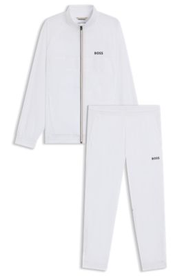 Waterafstotend trainingspak met logodetails, Wit