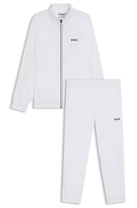 Water-repellent tracksuit with logo details