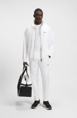 Water-repellent tracksuit set with logo details, White