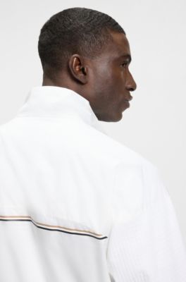 Water-repellent tracksuit set with logo details, White