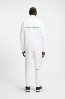 Water-repellent tracksuit set with logo details, White