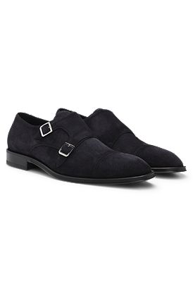 Double monk shoes in suede