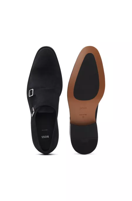 Double monk shoes in suede