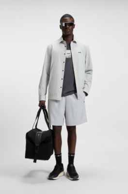 Moisture-wicking shorts with four-way stretch, Light Grey