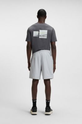 Moisture-wicking shorts with four-way stretch, Light Grey