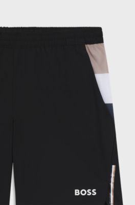 Active tennis shorts in stretch fabric with moisture management, Black