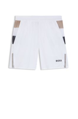 Active tennis shorts in stretch fabric with moisture management, White