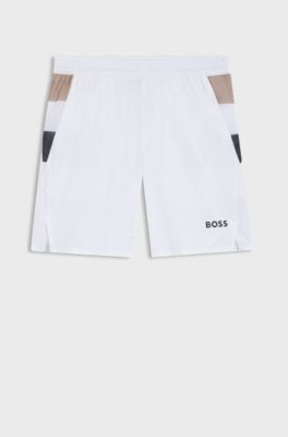 Active tennis shorts in stretch fabric with moisture management, White