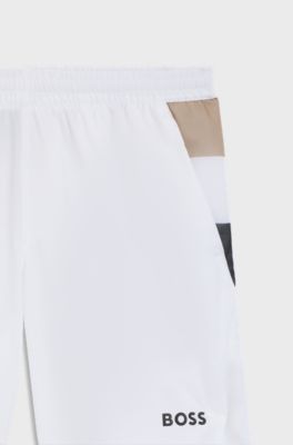 Active tennis shorts in stretch fabric with moisture management, White