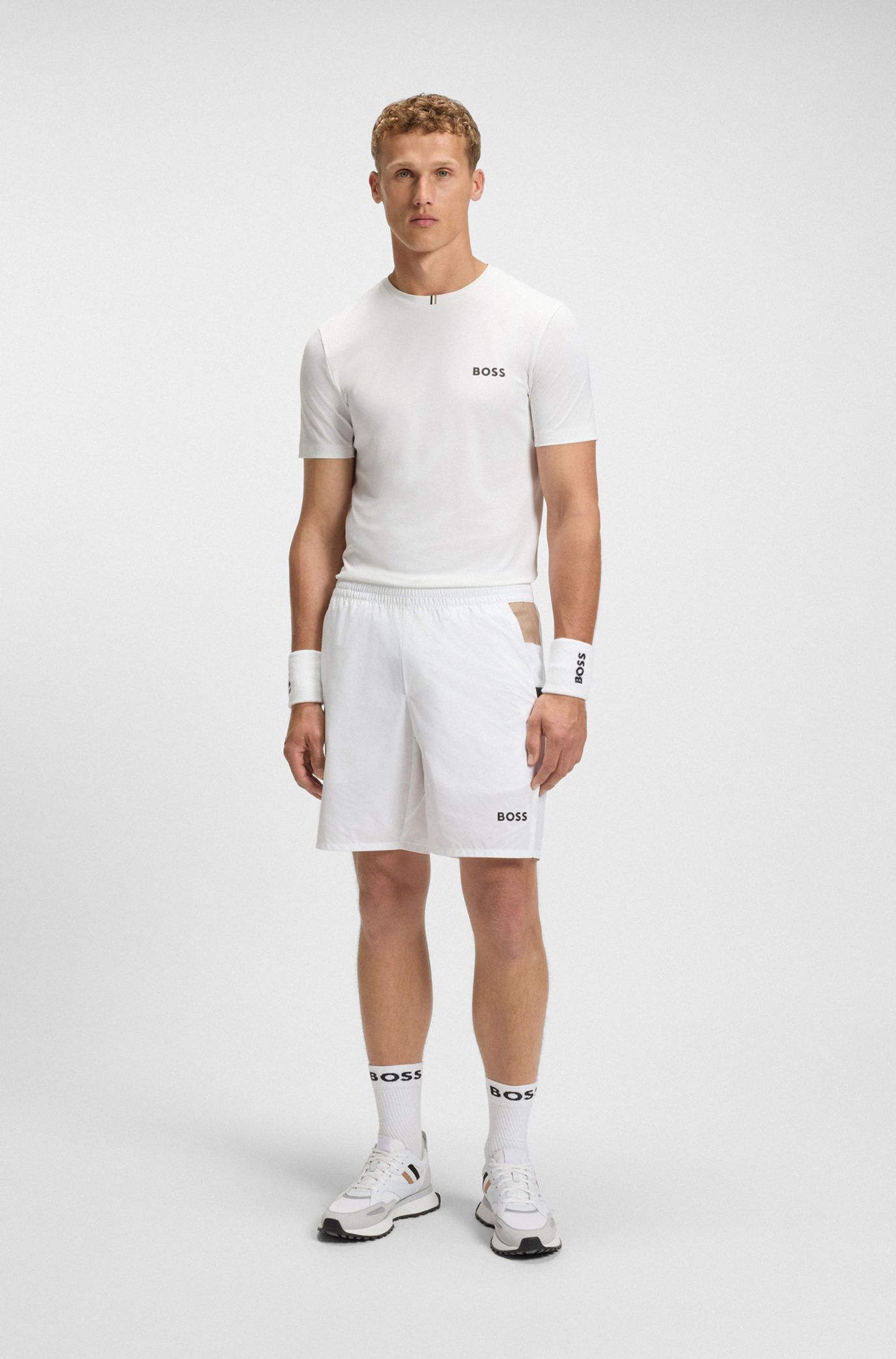 BOSS - Active tennis shorts in stretch fabric with moisture