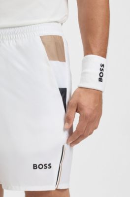 Active tennis shorts in stretch fabric with moisture management, White