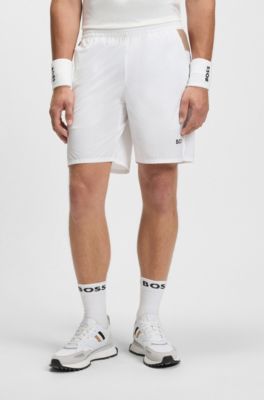 Active tennis shorts in stretch fabric with moisture management, White