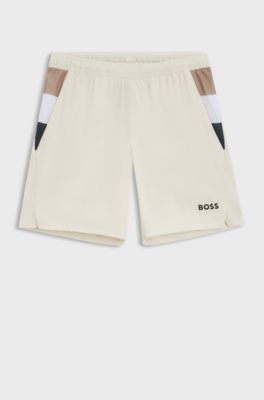 Active tennis shorts in stretch fabric with moisture management, Natural