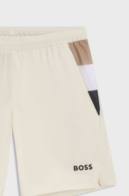 Active tennis shorts in stretch fabric with moisture management, Natural