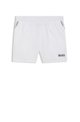 Active tennis shorts in quick-dry stretch fabric, White