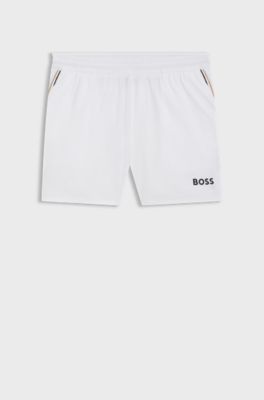Active tennis shorts in quick-dry stretch fabric, White