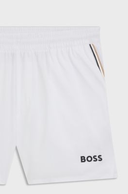 Active tennis shorts in quick-dry stretch fabric, White
