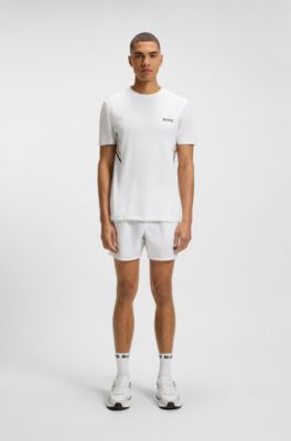 Active tennis shorts in quick-dry stretch fabric, White