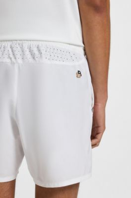 Active tennis shorts in quick-dry stretch fabric, White