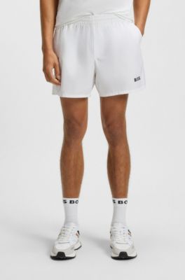 Active tennis shorts in quick-dry stretch fabric, White
