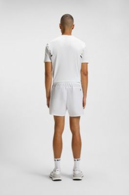Active tennis shorts in quick-dry stretch fabric, White