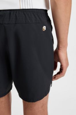 Bermuda da tennis sportivi in tessuto elasticizzato ad asciugatura rapida, Blu scuro