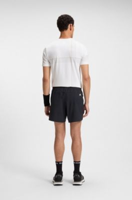 Bermuda da tennis sportivi in tessuto elasticizzato ad asciugatura rapida, Blu scuro