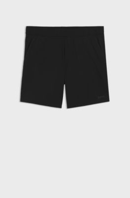 Zweilagige Active Shorts aus schnell trocknendem Gewebe, Schwarz