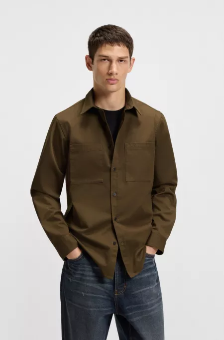 Relaxed-fit shirt in soft twill with Kent collar