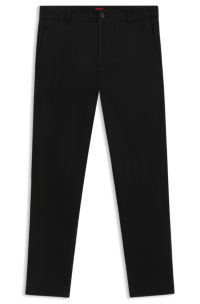 Slim-fit chinos in mercerised cotton twill, Black