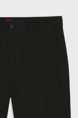 Slim-fit chinos in mercerised cotton twill, Black