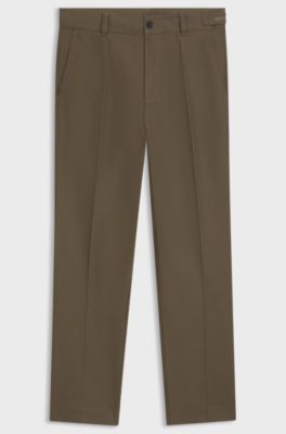 Slim-fit chinos in mercerised cotton twill, Grey