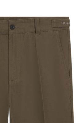Chinos slim fit en sarga de algod&oacute;n mercerizado, Gris