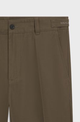 Slim-fit chinos in mercerised cotton twill, Grey
