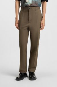 Slim-fit chinos in mercerised cotton twill, Grey