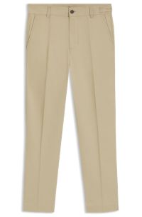 Slim-fit chino in twill van gemerceriseerde katoen, Beige